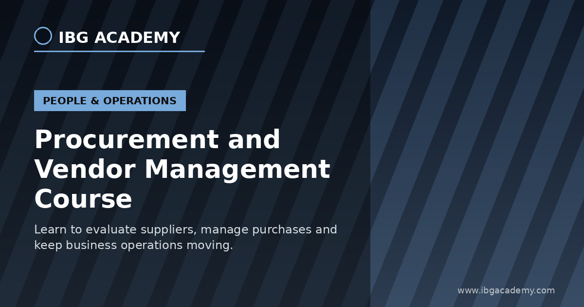 Procurement and Vendor Management Course