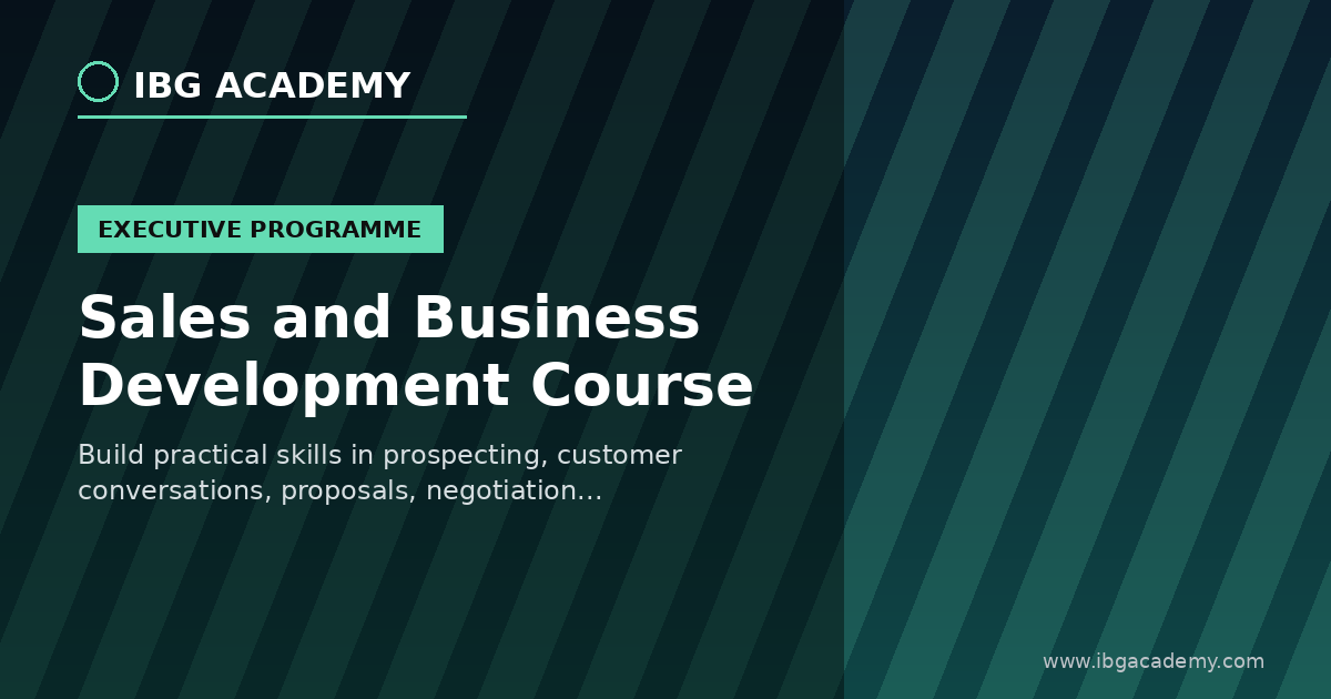 Sales and Business Development Course