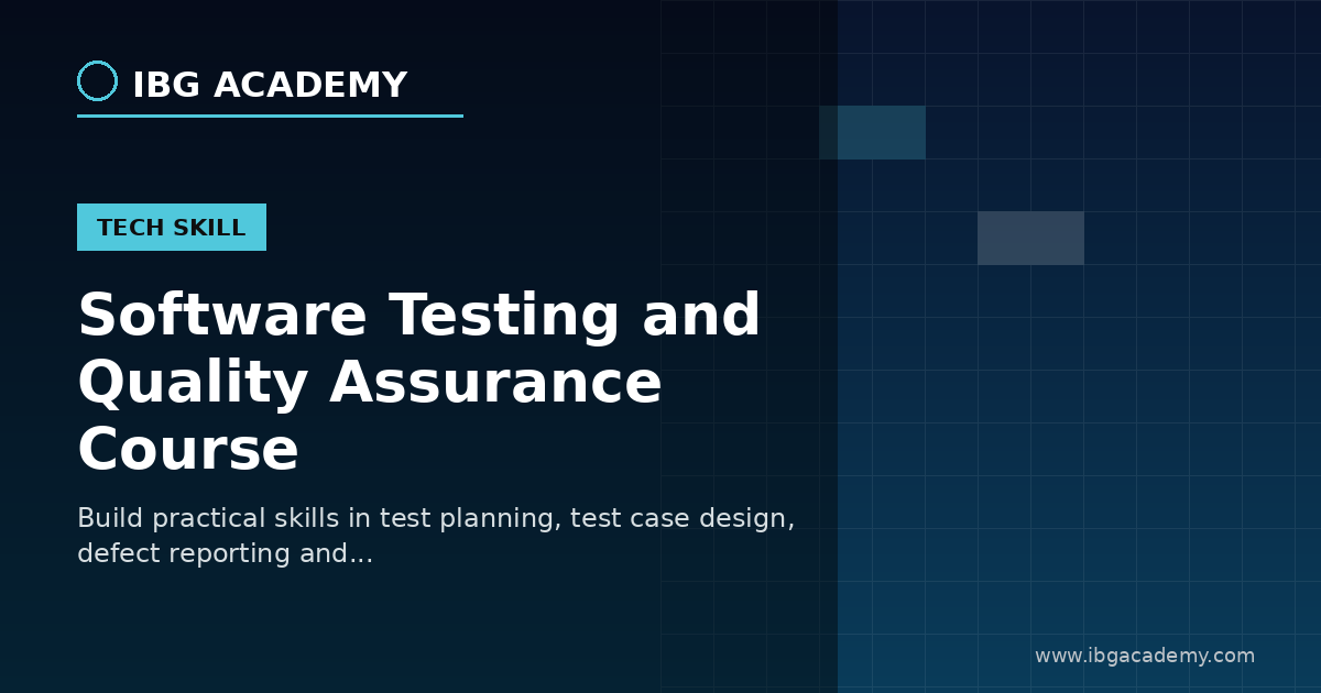 Software Testing and Quality Assurance Course