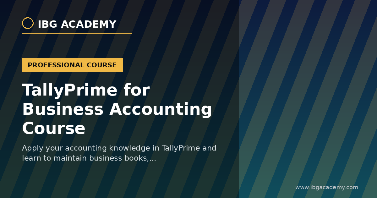TallyPrime for Business Accounting Course